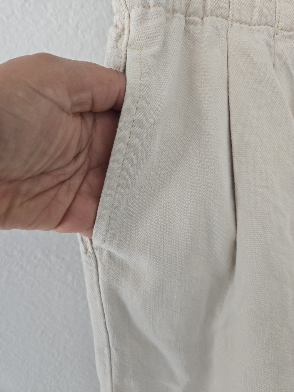 Pilcro Paperbag Waist Wide Leg Cropped Pants - Cream Size Xxs - Picture 6 of 15